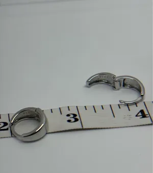Silver color Stainless Steel Hoops Earrings thumbnail 3
