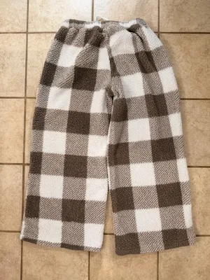 ASOS Cozy Buffalo Plaid Sherpa Fleece Lounge Pants thumbnail 3