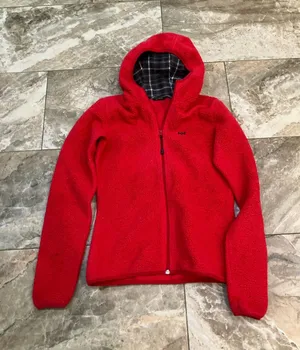 Helly Hansen Teddy Bear Fleece Hooded Zip-Up Jacket in black with Diamond Patter thumbnail 1