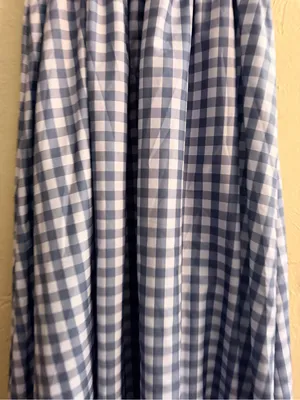Smocked Grey Gingham Maxi Dress with Ruffle Straps Gray Size XL thumbnail 2