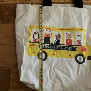 NWT - Handcrafted reusable shopping bag World's Best Teacher Tote Bag thumbnail 6