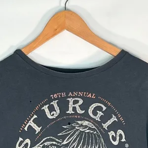 78th Sturgis Motorcycle Rally Distressed Black Graphic Tee T-shirt Womens M thumbnail 2