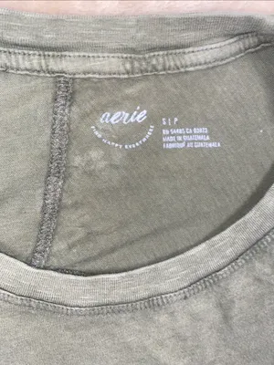 aerie Sage green Crew Neck batwing dolman sleeves Tee thumbnail 2