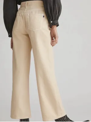 Anthropologie Pilcro Annie Wide-Leg Jeans‎ in Cream Size 25 thumbnail 2