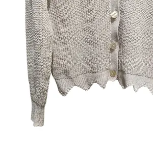 LC Lauren Conrad Open Knit Button Front Cardigan Cream Women Size Large thumbnail 2