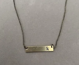 🤩4/$15🥳 k initial bar necklace thumbnail 2