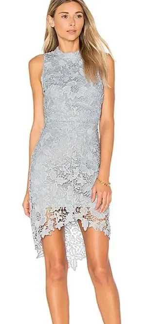 ASTR the Label Samantha Dress Dusty Blue Lace Women’s Medium thumbnail 1
