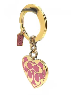 Coach Signature Fuschia Pink Keychain Keyfob NWOT thumbnail 4