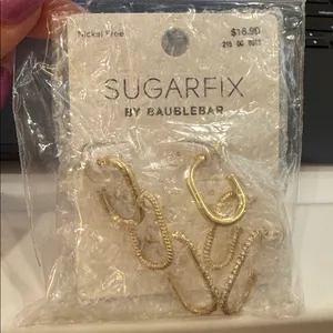 SUGARFIX by BaubleBar Gold Huggie Hoop Earring Set 3pc - Gold thumbnail 5