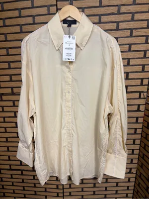 Zara yellow oversized button down shirt size medium thumbnail 1