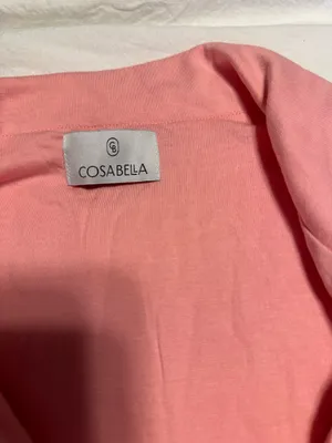 Cosabella Bella Long Sleeve Top & Boxer Pajama Set in Pink thumbnail 2