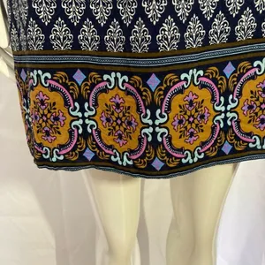Altar'd State Size L Navy Blue Print‎ Lace Detail thumbnail 5