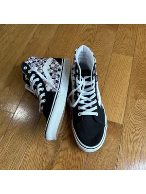 Size 9.5 US Women Vans Filmore High Top Butterfly Sneakers Black Check Sk8 Skate thumbnail 5