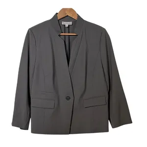 Nordstrom Collection Classic One‑Button Blazer · Wool Blend · Size 14 · Brown thumbnail 2