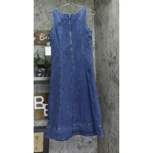NWT 1. State Scoop-Neck Sleeveless Denim Fit & Flare Midi Dress Blue Quartz S thumbnail 5