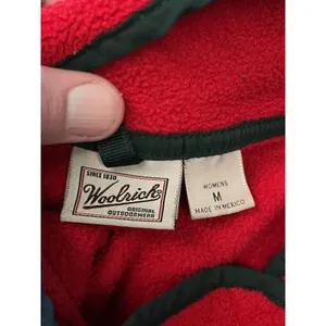 Woolrich Fleece Pullover Womens Medium Red Polartec Snap Mock Neck Outdoor Warm thumbnail 7