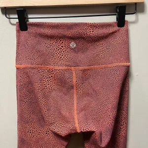 Lululemon Wunder Train HR size 4 Leggings‎ Crackle Vintage Orange Larkspur 28' thumbnail 4