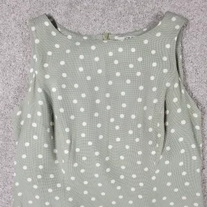 Vintage 90's Ice Cube by Michael Dress Womens 12 Green Polka Dot Rayon Mod Retro thumbnail 11