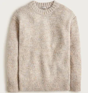 NWT J. Crew Speckled heather oat Relaxed Wool/Alpaca blend crewneck pullover Sma thumbnail 1