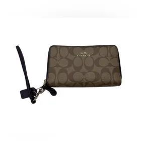 Coach Long Zip Around Wallet Purple Signature Canvas thumbnail 2