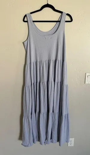 J. Crew Broken-In Jersey Tiered Maxi Dress periwinkle size small thumbnail 4