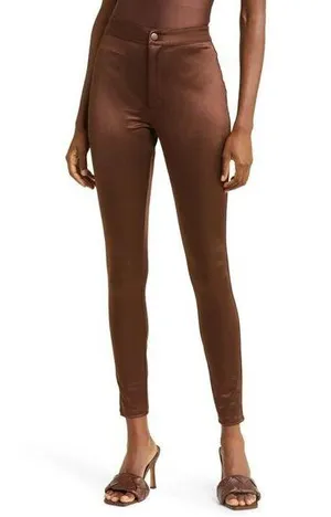 SKIMS Disco Skinny Pants in Cocoa Size Large thumbnail 1