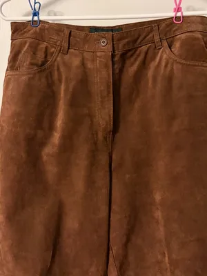 Bushwacker VTG 100% genuine leather pants brown high rise straight leg classic thumbnail 4