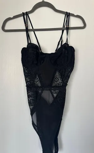 Aerie Black Lace Bodysuit thumbnail 1