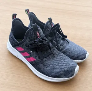 Adidas Cloudfoam Pure Black Pink Running Shoes Women’s 5.5 thumbnail 1