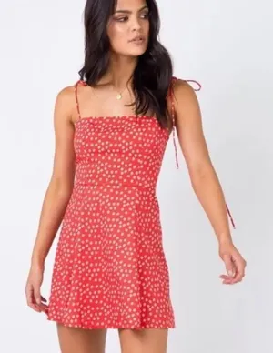 Princess Polly Westwood Valley Red Floral Mini Dress Women’s 6 thumbnail 1