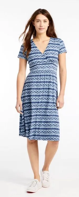 L.L.Bean Faux Wrap Dress Size Medium thumbnail 1