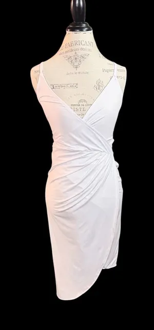 Sleeveless White Wrap-Style Women’s Dress Sz S thumbnail 1