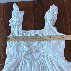 Mi Ami for Francesca's White Ruffle Bow Back Mini Dress Womens Small Cotton thumbnail 5