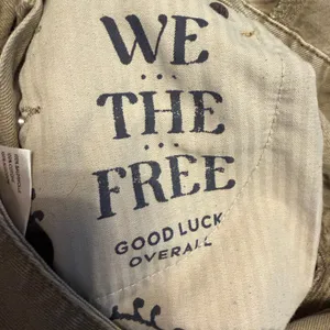 We The Free Good Luck Overall Jumpsuit Discontinued Tan Khaki Color Women XS thumbnail 8