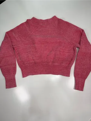 Free People Rose Pink Cropped Crewneck Sweater Size Medium NWOT thumbnail 2