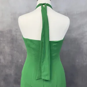 Donna Morgan Halter Neck Dress Size 14 Empire Waist Asymmetric Soft Glam Coastal thumbnail 6