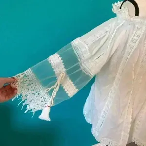 ⭐️ POL Ashley off the shoulder crochet lace tunic thumbnail 4