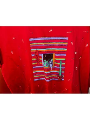 Vintage 90s Hanes Red Southwestern Chili Pepper T-Shirt Large Navajo thumbnail 3