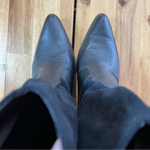 AMÉRICA by Azaleia Black Western Ankle Boots Size 7 Pointed Toe Block Heel thumbnail 8