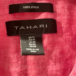 Tahari 100% Linen Split Neck 3/4 Sleeve Top 1X thumbnail 5