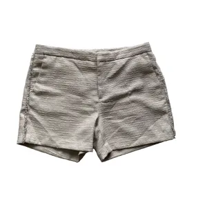 Banana Republic Ryan Tweed Shorts Size 12 Metallic Beige Fringe Tailored Dressy thumbnail 2