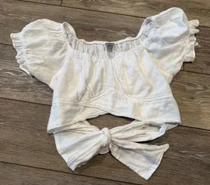 White Tie Crop Top thumbnail 1