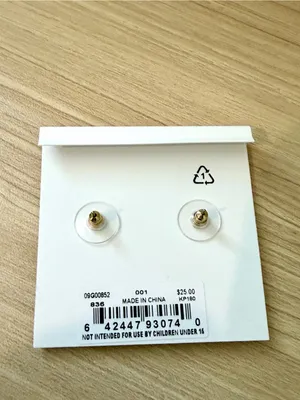 Karl Lagerfeld Black and Gold MK Round Logo Stud Earrings thumbnail 5