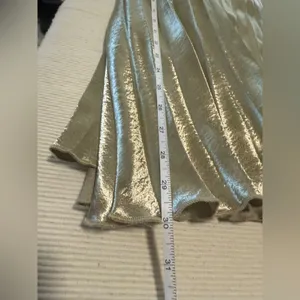 TCEC Gold Maxi Pleated Skirt for Cocktail Nights Sz Small thumbnail 5