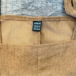 SHEIN Corduroy Tan Short Overalls/Romper Summer Boho Whimsy Lightweight XS thumbnail 2