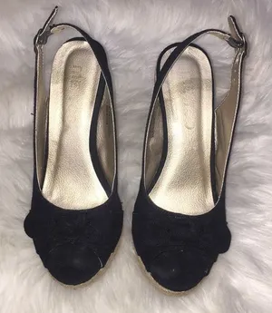 Me too black canvas wedges thumbnail 1