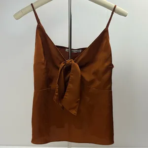 Abercrombie‎ & Fitch Satin Tie-Front Camisole Brown Womens Size Large Y2K *FLAWS thumbnail 3