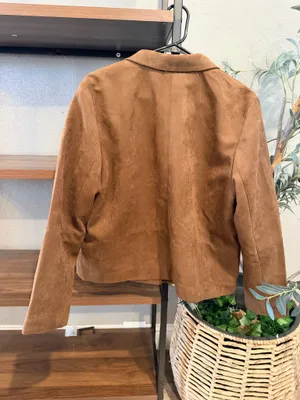 H&M Brown Suede Blazer Jacket thumbnail 3