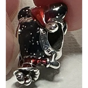 Pandora Disney Minnie Mouse Santa Hat Red Enamel Charm ALE S925 thumbnail 7