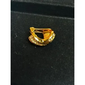 Vintage Christian Dior signed single earring multiple rhinestones X shaped earri thumbnail 5